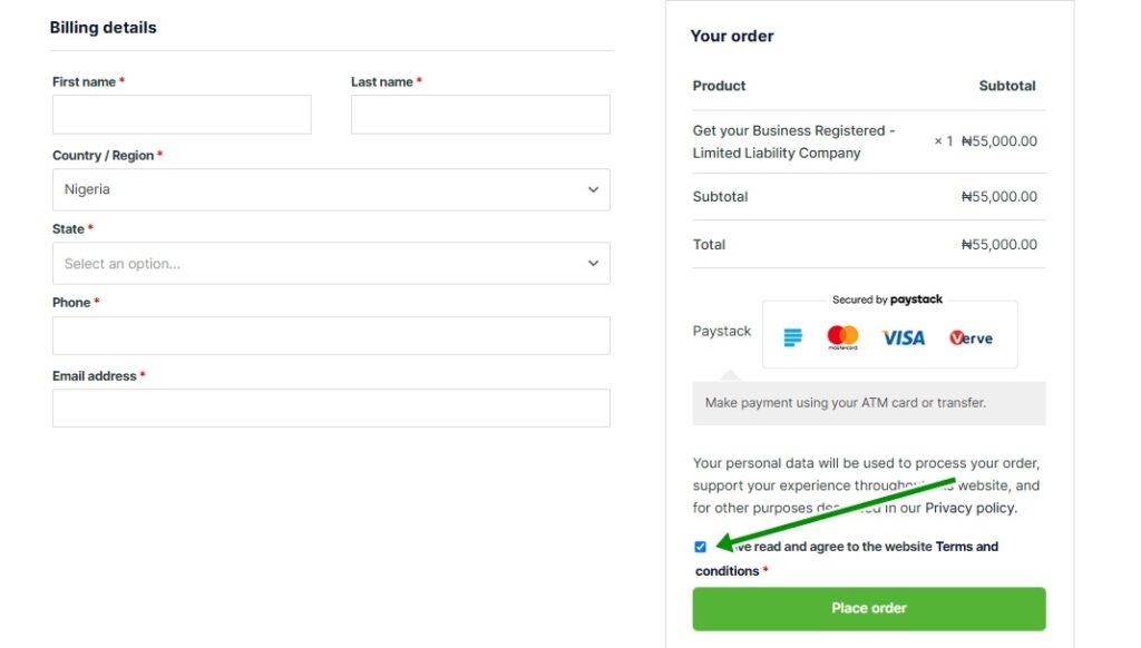 CAC business name registration payment