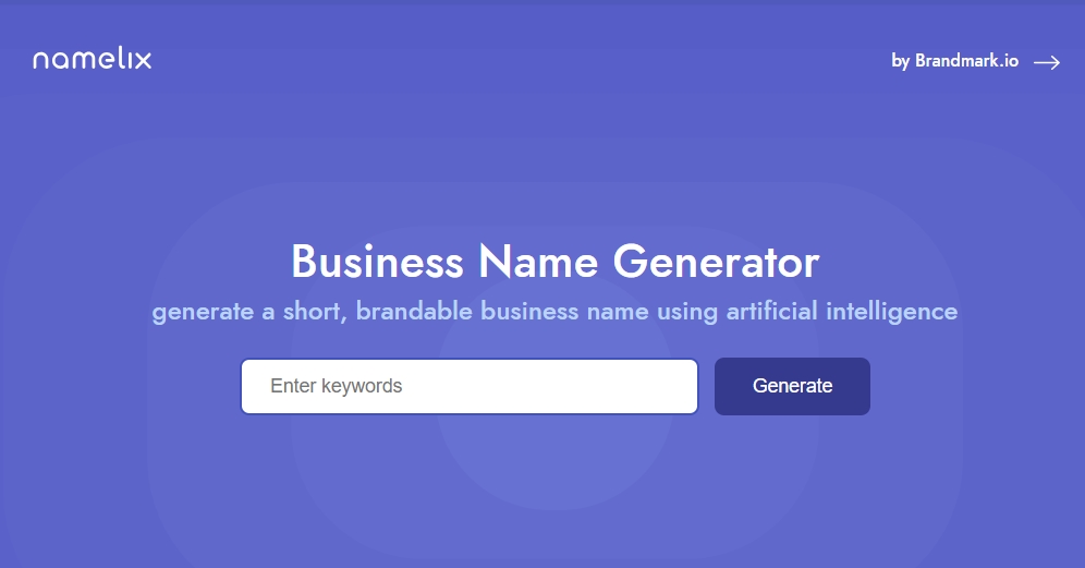 Namelix business name generator tool